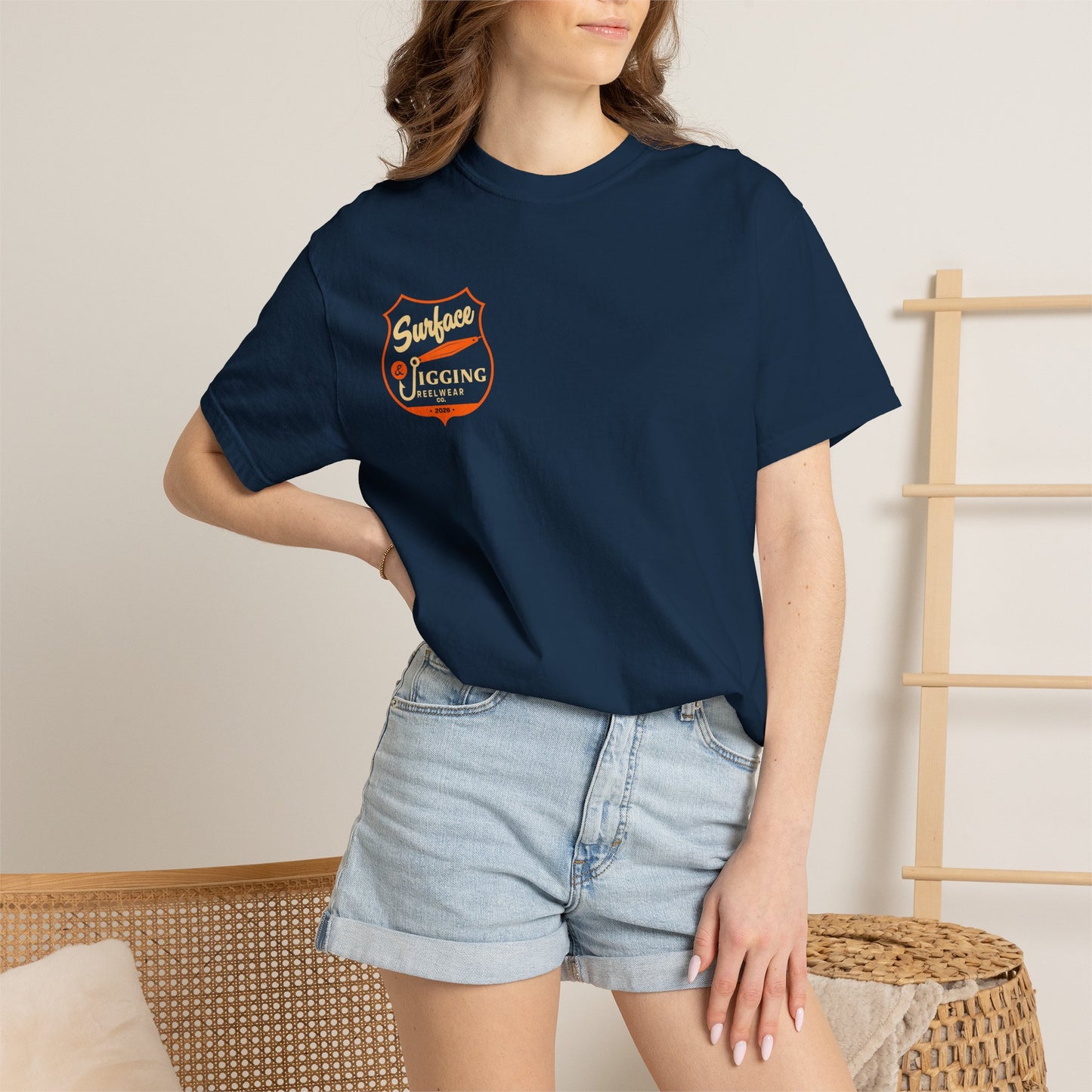 Surface and jigging Tee - Navy Blue